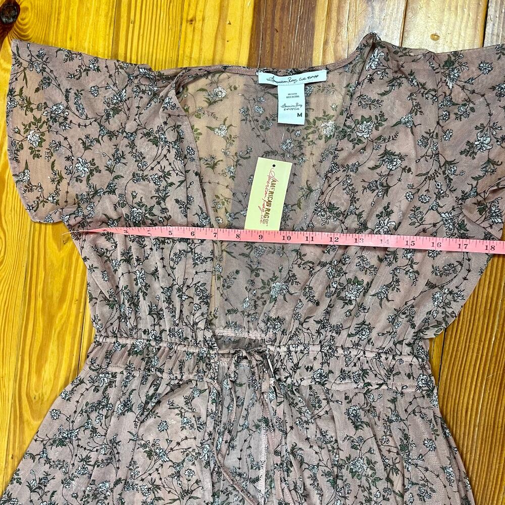 Fairycore Woodland Floral Mesh Sheer Duster Sz M NWT American Rag Boho Dress - Picture 14 of 16